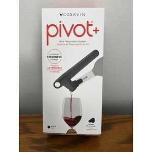 Coravin Pivot + -  Wine Preservation System and Aerator, Black - NEW